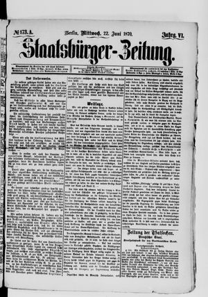 Staatsbürger-Zeitung vom 22.06.1870