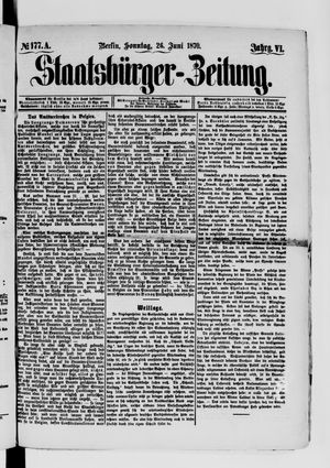 Staatsbürger-Zeitung vom 26.06.1870