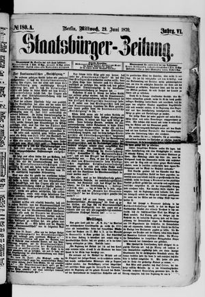 Staatsbürger-Zeitung vom 29.06.1870
