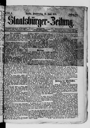 Staatsbürger-Zeitung on Jun 30, 1870