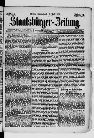 Staatsbürger-Zeitung vom 02.07.1870