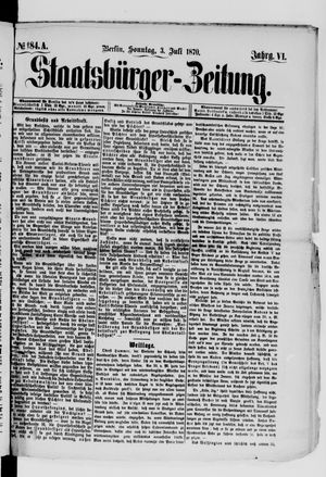 Staatsbürger-Zeitung vom 03.07.1870
