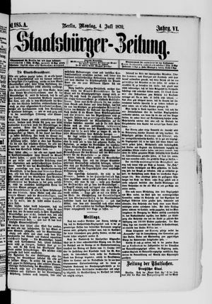Staatsbürger-Zeitung vom 04.07.1870