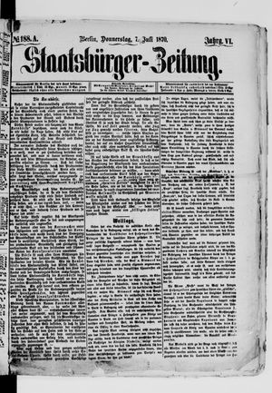 Staatsbürger-Zeitung vom 07.07.1870