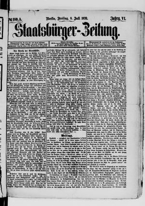 Staatsbürger-Zeitung vom 08.07.1870
