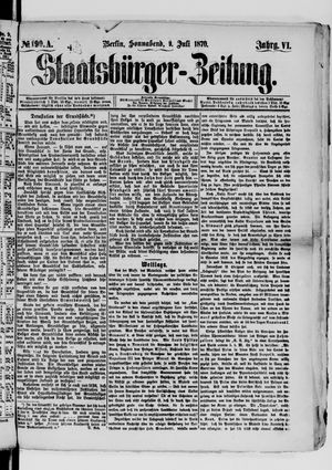 Staatsbürger-Zeitung vom 09.07.1870