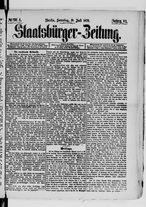 Staatsbürger-Zeitung vom 10.07.1870