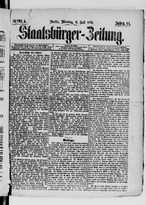 Staatsbürger-Zeitung on Jul 11, 1870