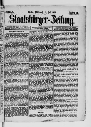 Staatsbürger-Zeitung on Jul 13, 1870