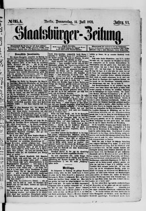 Staatsbürger-Zeitung vom 14.07.1870