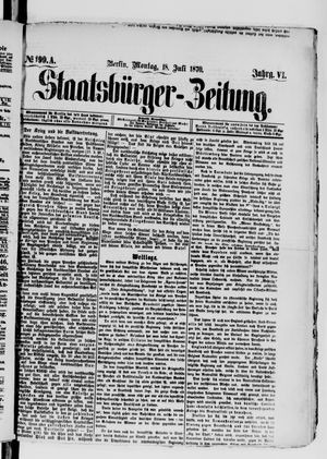 Staatsbürger-Zeitung on Jul 18, 1870