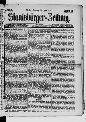 Staatsbürger-Zeitung vom 22.07.1870