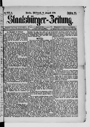 Staatsbürger-Zeitung vom 10.08.1870