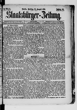 Staatsbürger-Zeitung vom 12.08.1870