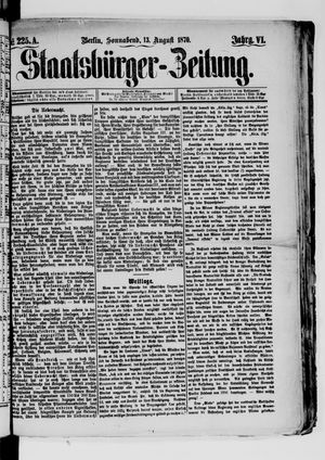 Staatsbürger-Zeitung on Aug 13, 1870