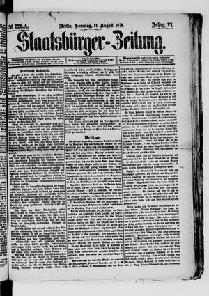 Staatsbürger-Zeitung on Aug 14, 1870