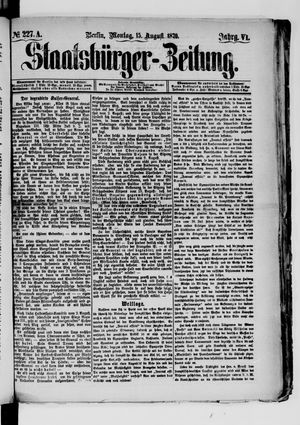 Staatsbürger-Zeitung on Aug 15, 1870