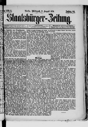 Staatsbürger-Zeitung on Aug 17, 1870