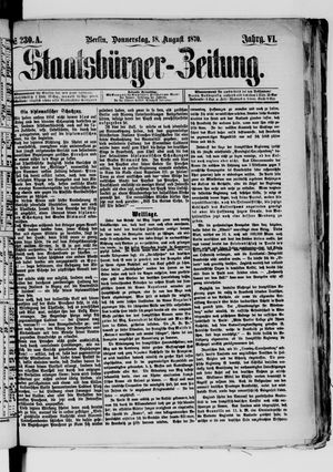 Staatsbürger-Zeitung on Aug 18, 1870