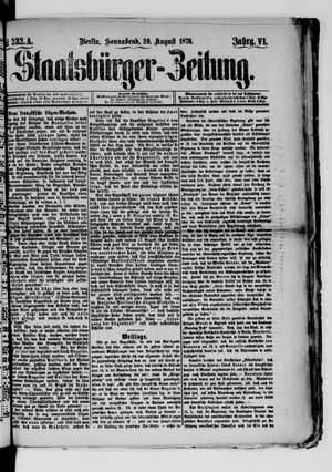 Staatsbürger-Zeitung vom 20.08.1870
