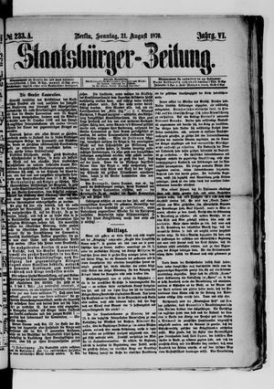 Staatsbürger-Zeitung on Aug 21, 1870