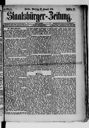 Staatsbürger-Zeitung vom 22.08.1870