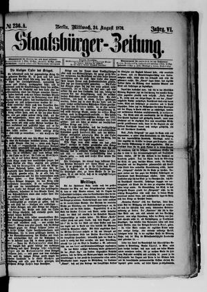 Staatsbürger-Zeitung on Aug 24, 1870