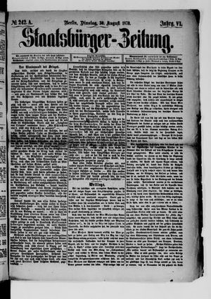 Staatsbürger-Zeitung on Aug 30, 1870