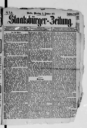 Staatsbürger-Zeitung on Jan 2, 1871