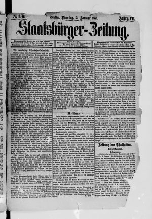 Staatsbürger-Zeitung vom 03.01.1871