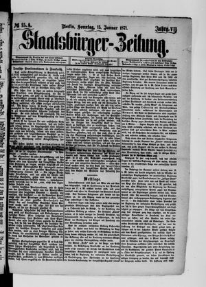 Staatsbürger-Zeitung vom 15.01.1871