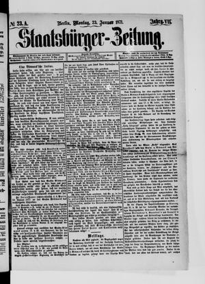Staatsbürger-Zeitung vom 23.01.1871
