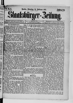 Staatsbürger-Zeitung vom 14.02.1871