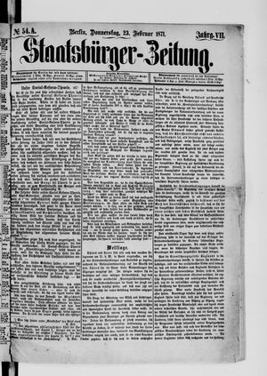 Staatsbürger-Zeitung vom 23.02.1871