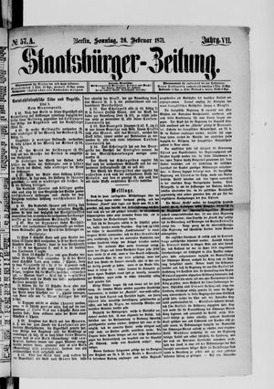 Staatsbürger-Zeitung vom 26.02.1871