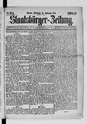 Staatsbürger-Zeitung vom 28.02.1871