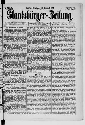 Staatsbürger-Zeitung on Aug 18, 1871