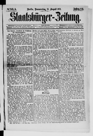 Staatsbürger-Zeitung on Aug 31, 1871