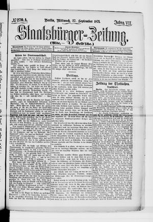 Staatsbürger-Zeitung vom 27.09.1871
