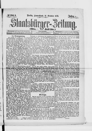 Staatsbürger-Zeitung vom 21.10.1871
