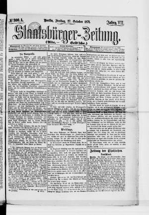 Staatsbürger-Zeitung vom 27.10.1871
