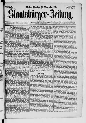 Staatsbürger-Zeitung vom 13.11.1871
