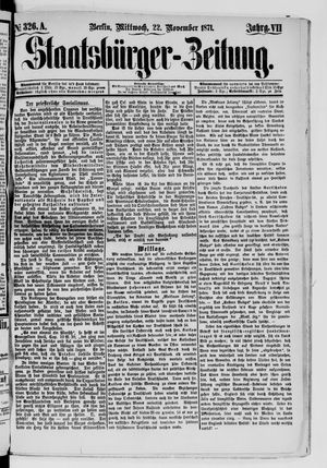 Staatsbürger-Zeitung vom 22.11.1871