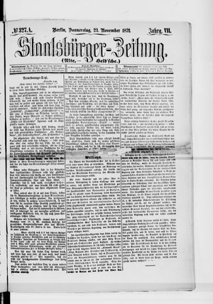 Staatsbürger-Zeitung vom 23.11.1871
