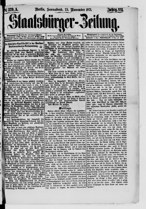 Staatsbürger-Zeitung vom 25.11.1871
