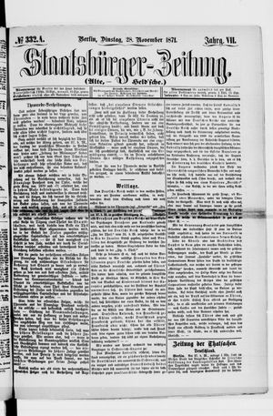 Staatsbürger-Zeitung vom 28.11.1871