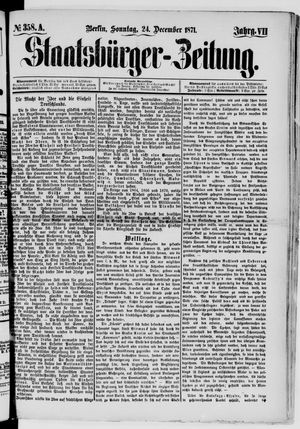 Staatsbürger-Zeitung vom 24.12.1871