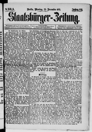 Staatsbürger-Zeitung vom 25.12.1871