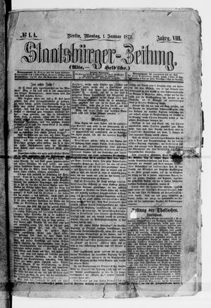 Staatsbürger-Zeitung vom 01.01.1872