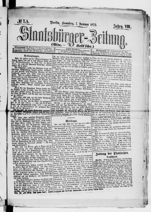 Staatsbürger-Zeitung vom 07.01.1872